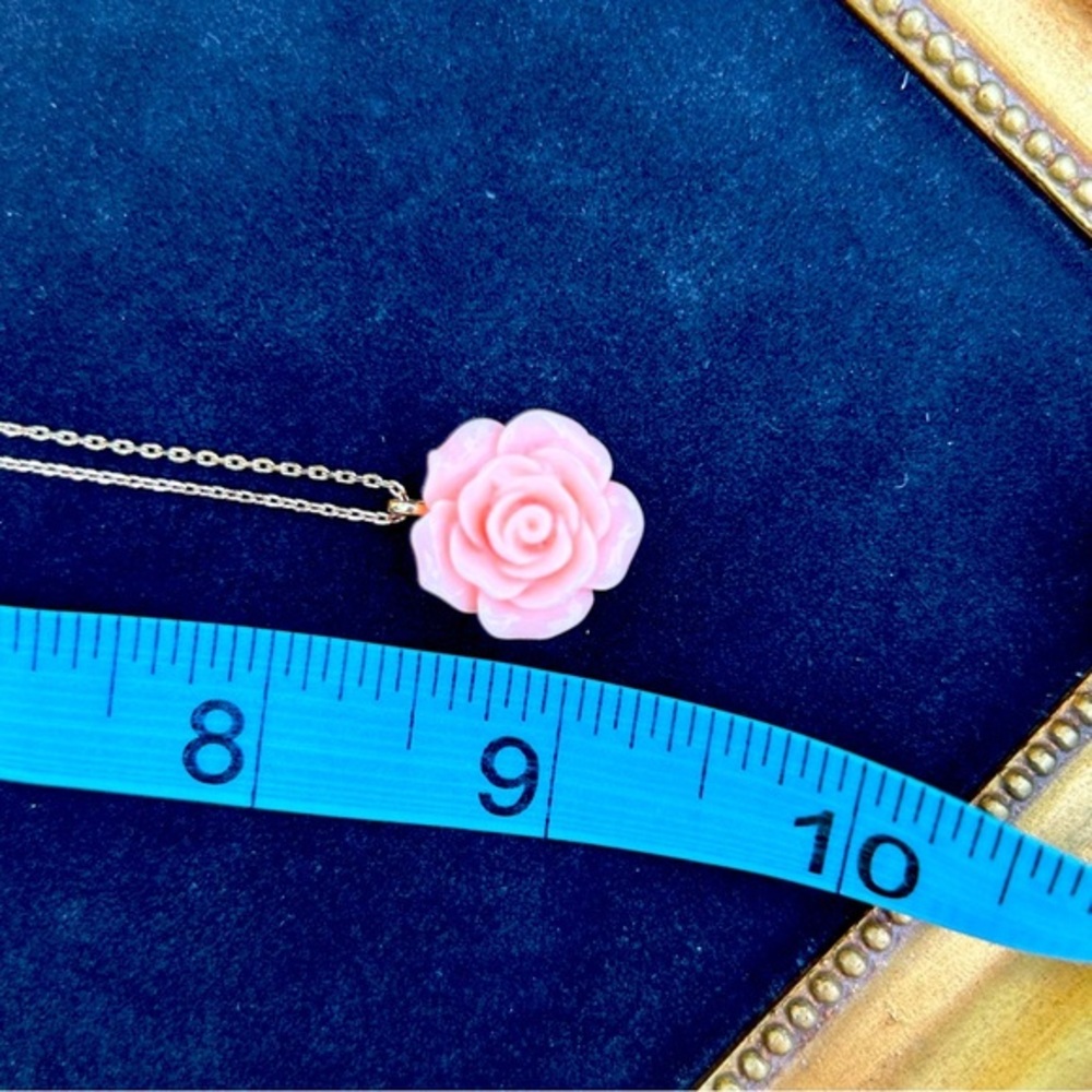 Vintage Celluloid Rose pendant with Chain